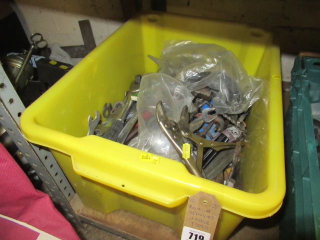 BOX OF SPANNERS AND OTHER TOOLS Image