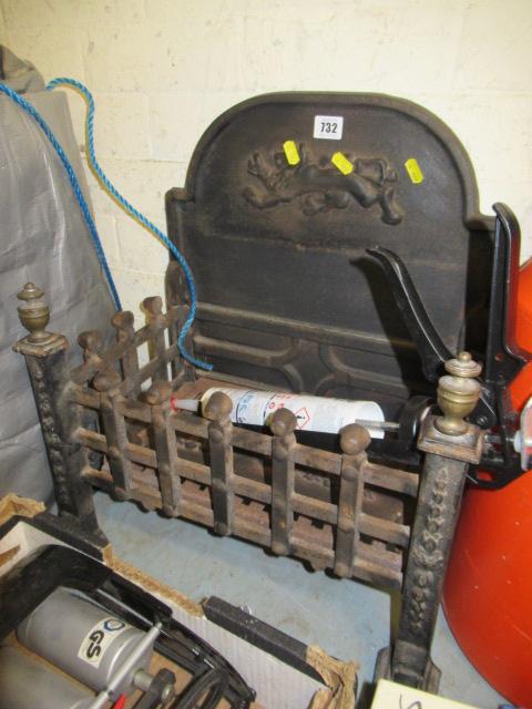 CAST IRON FIRE GRATE AND BACK Image