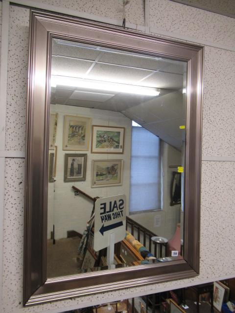 SILVER COLOURED FRAMED MIRROR Image