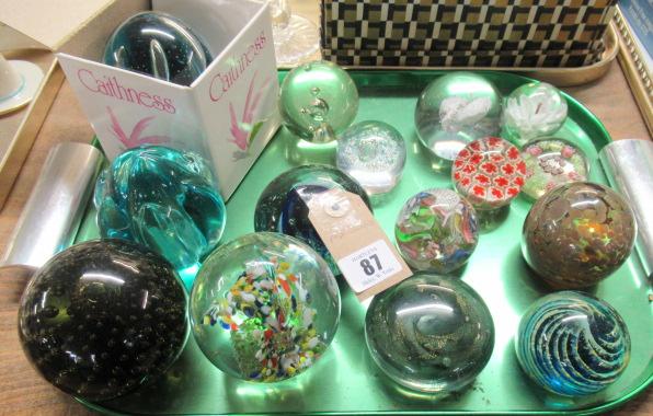 TRAY OF PAPERWEIGHTS Image