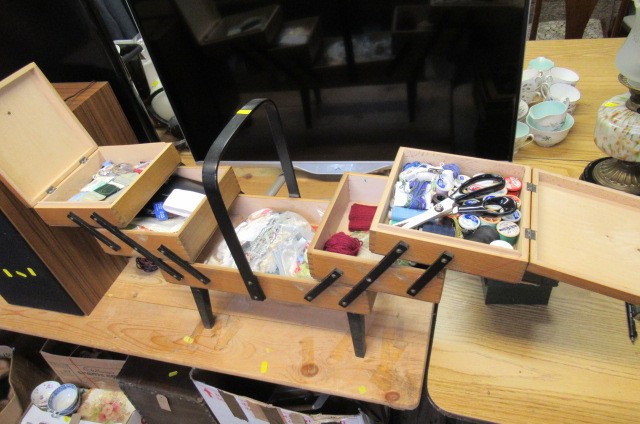 SEWING BOX AND CONTENTS Image