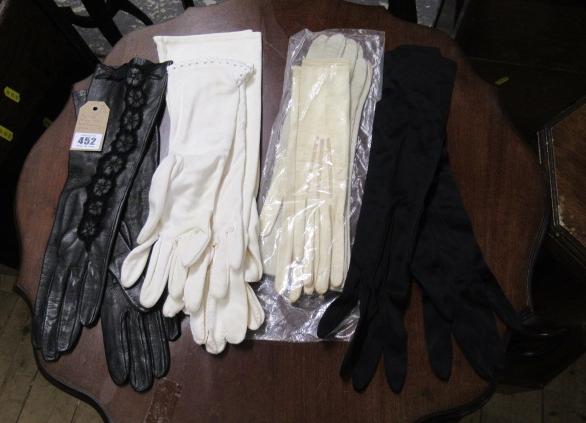 PAIR OF FANCY BLACK KID EVENING GLOVES ETC Image
