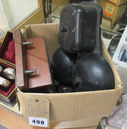 BOX OF VICTORIAN LIGHT SWITCHES AND BELLS Image