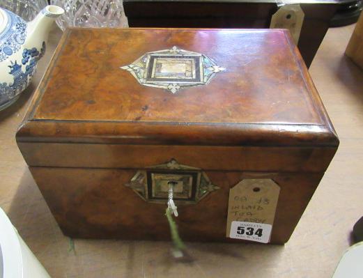 WALNUT INLAID TEA CADDY Image