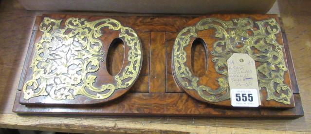 BRASS MOUNTED WALNUT BOOK SLIDE Image