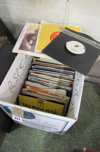 BOX OF 45 RPM RECORDS Image