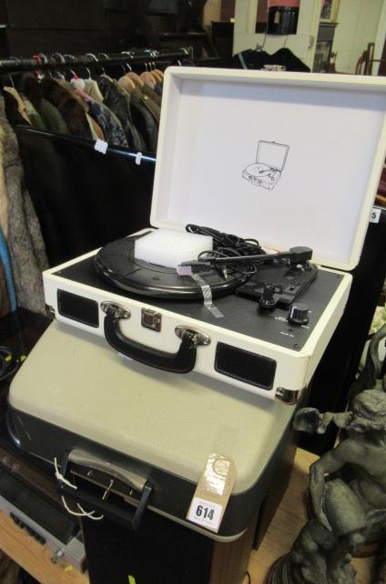 TYPEWRITER AND A PORTABLE RECORD PLAYER Image