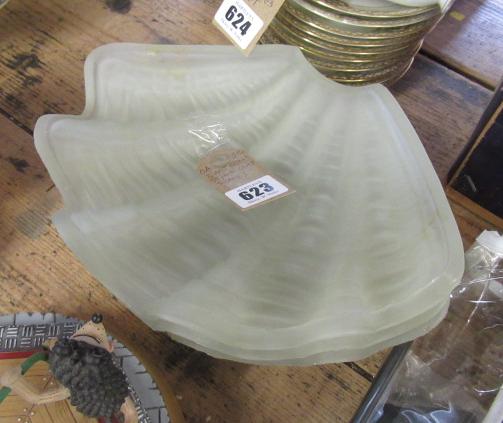 THREE ART DECO STYLE GLASS SHADES Image