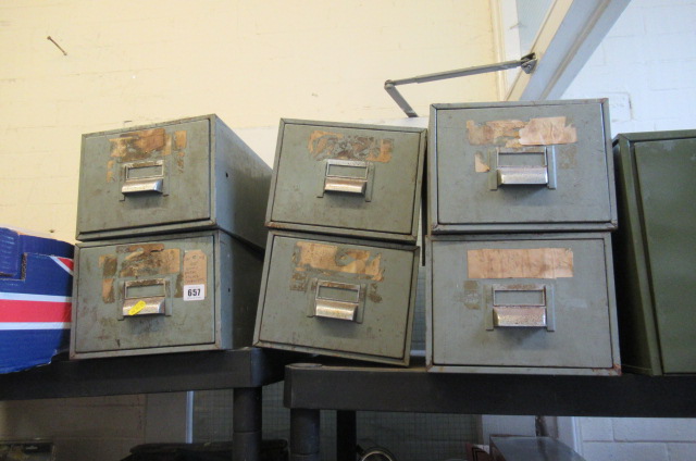 SIX SMALL METAL FILING CABINETS Image
