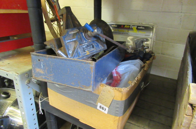 BOXED TOOLS INCLUDING A BELL AND VICES ETC Image