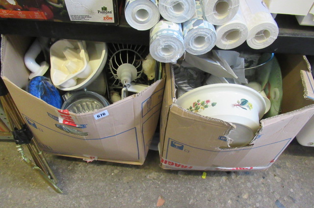 TWO BOXES OF KITCHEN WARE ETC Image