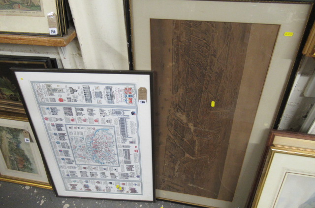 LARGE MAP OF CAMBRIDGE AND A PRINT OF A CITY Image