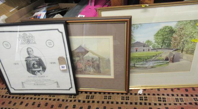 TWO PRINTS AND A WATERCOLOUR Image