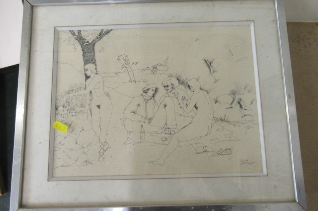 VANITY FAIR PRINT AND FRENCH PEN AND INK BY GRIMAUD Image