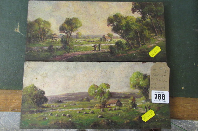 PAIR OF VICTORIAN UNFRAMED OIL ON BOARDS Image