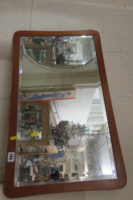 TEAK FRAMED RETRO MIRROR Image