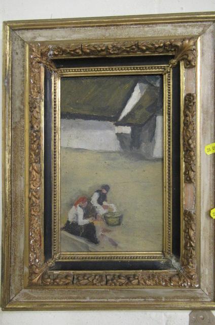SWEDISH SCHOOL OIL OF FIGURES WASHING     CIRCA 1930 Image