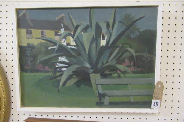 OIL ON BOARD GARDEN SCENE Image