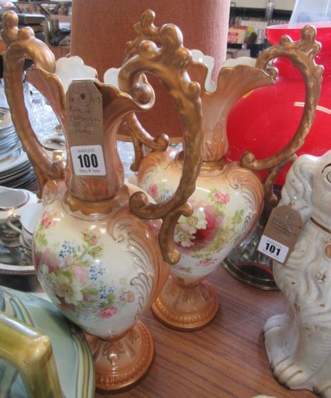 PAIR OF CONTINENTAL STYLE VASES Image