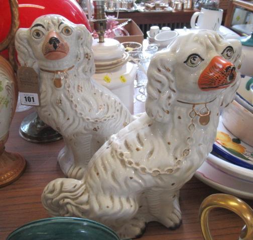 PAIR OF STAFFORDSHIRE SPANIELS Image