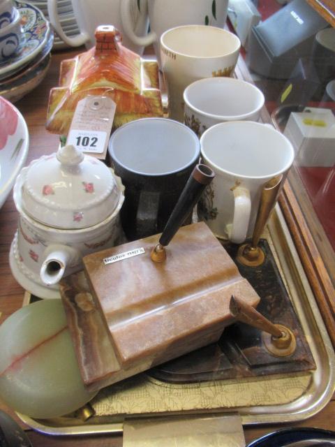VICTORIAN TEAPOT ONYX DESK ORNAMENTS ETC Image