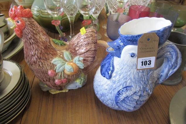 TWO CERAMIC COCKERELS Image