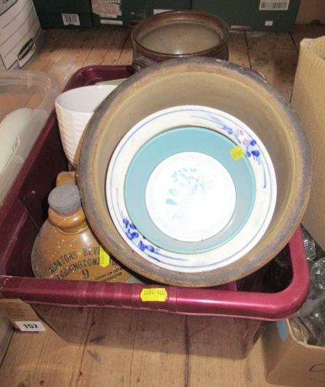 BOX OF PLANTERS AND STONEWARE Image