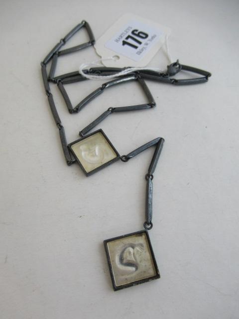 LALIQUE SILVER AND GLASS NECKLACE Image