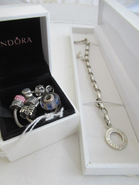 THOMAS SABO SILVER CHARM BRACELET AND ANOTHER SILVER CHARM BRACLET ETC Image