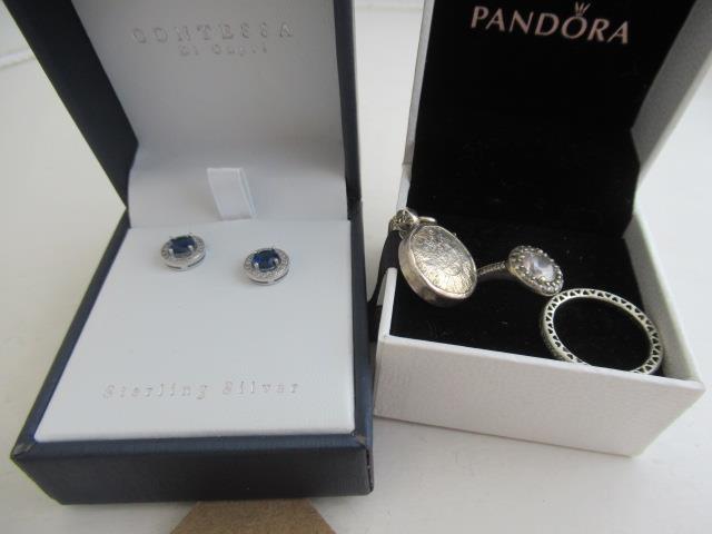 TWO BOXES OF SILVER JEWELLERY Image