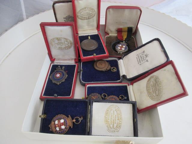 TWO SILVER WALKING MEDALS AND FIVE OTHERS Image