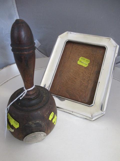 SILVER PHOTO FRAME AND SMALL MALLET WITH SILVER PLAQUE Image