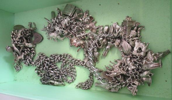 ASSORTED SILVER CHARMS AND BRACELETS Image