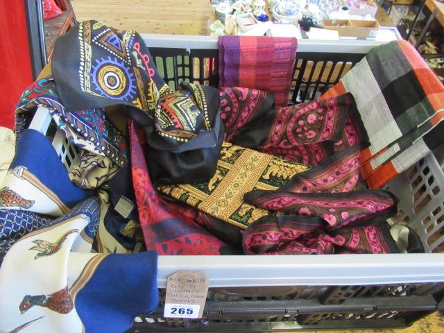 QUANTITY OF VINTAGE SILK AND OTHER SCARVES Image