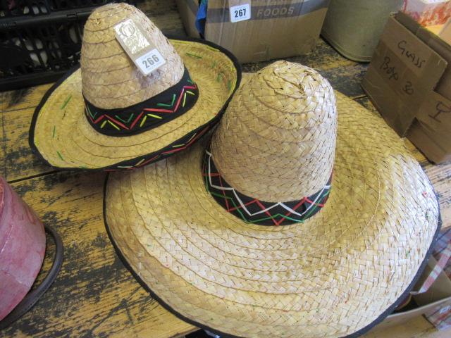 TWO MEXICAN STRAW HATS Image
