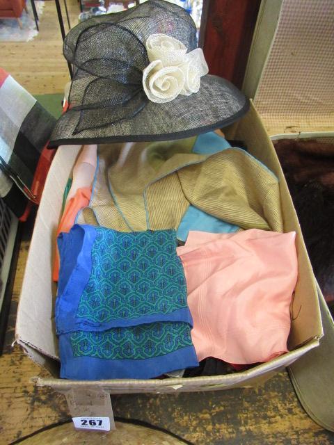 BOX OF SILK SCARVES ETC Image