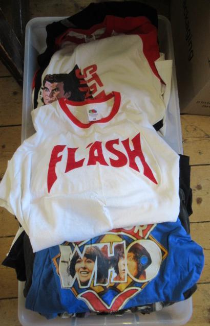 QUANTITY OF CULT MOVIE T SHIRTS INCLUDING STAR TREK JAMES BOND HAMMER HOUSE OF HORROR AND DR WHO ETC Image