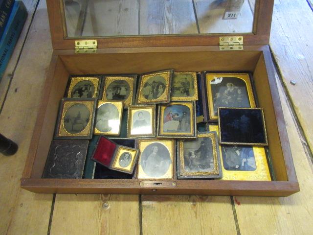 DISPLAY CASE WITH VICTORIAN PHOTOS ETC Image
