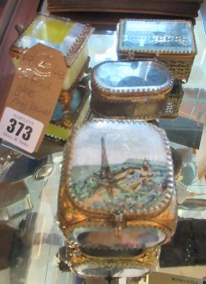 FOUR FRENCH GLASS RING BOXES Image