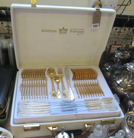 CASED BESTECKE GOLD PLATED CUTLERY SET Image