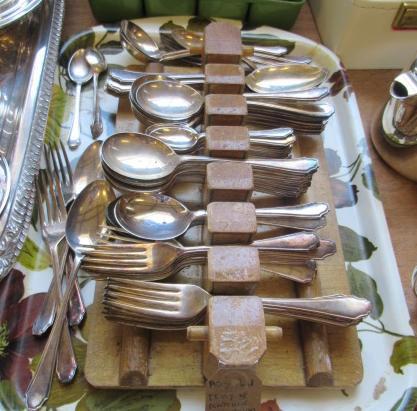 TRAY OF MATCHING EPNS CUTLERY Image