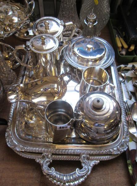 TWO EPNS TRAYS AND CONTENTS Image