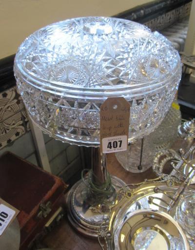 EPNS TABLE LAMP AND GLASS SHADE Image