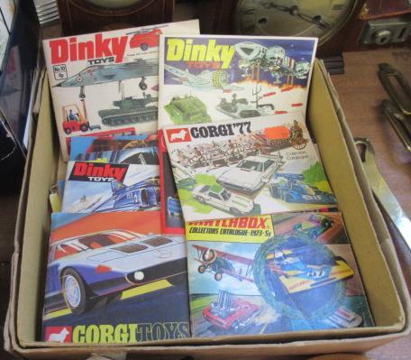 TRAY OF CORGI DINKY AND MATCHBOX VINTAGE CATALOGUES Image