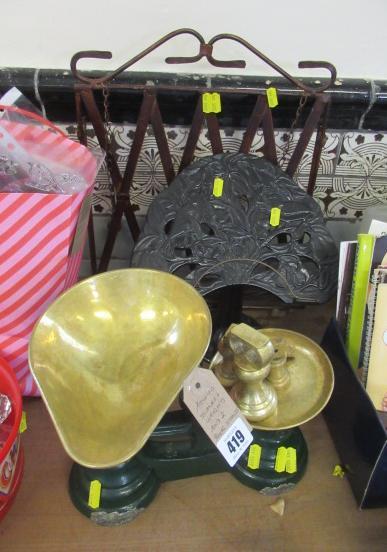 SCALES AND WEIGHTS AND TWO BOOK STANDS Image