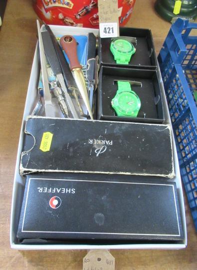 WATCHES PENS AND A LETTER OPENER Image