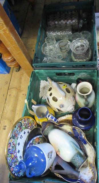 BOX OF GLASS AND A BOX OF CERAMICS Image