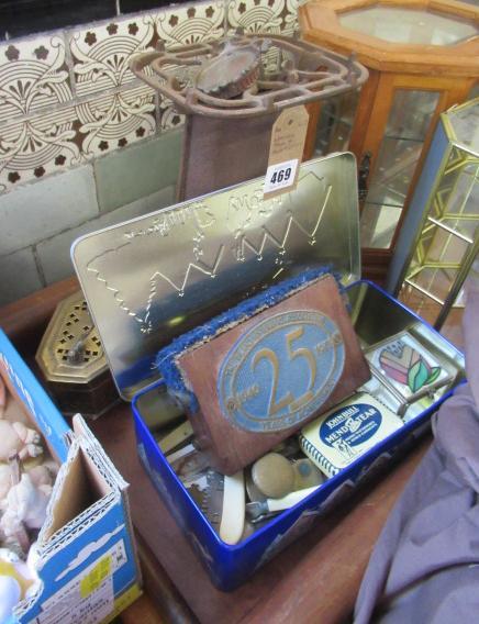WOODEN TRAY AND COLLECTABLES Image