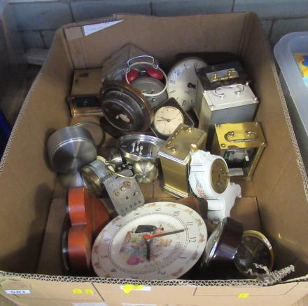 BOX OF CLOCKS AND CLOCK PARTS Image