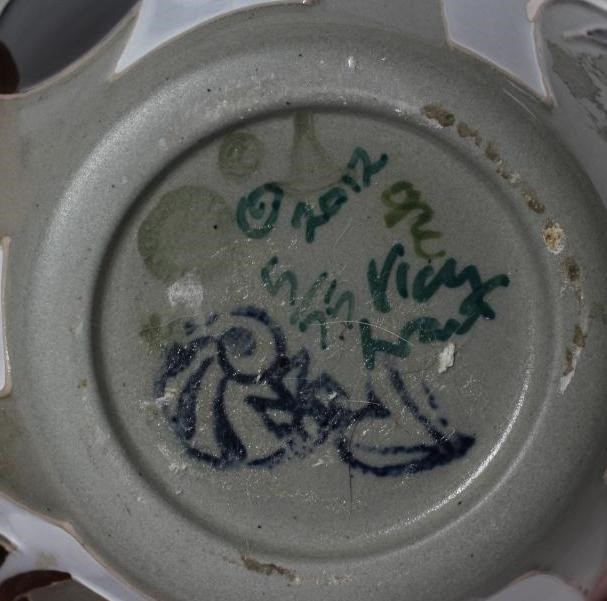 A MOORCROFT POTTERY NEW ZEALAND PATTERN JAR AND COVER, 2014, designed by Vicky Lovatt, impressed and Image